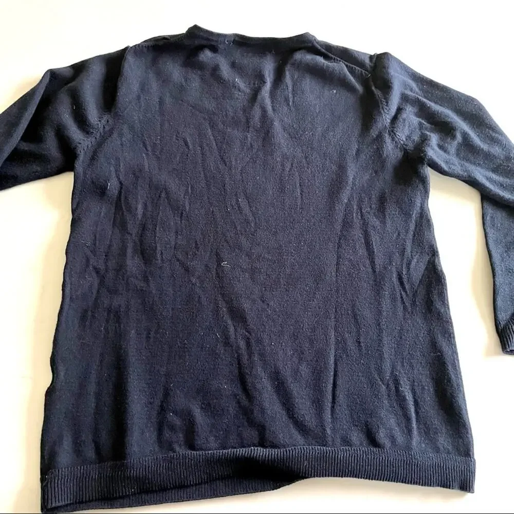 Zara boys navy cotton v-neck preppy sweater size 4
